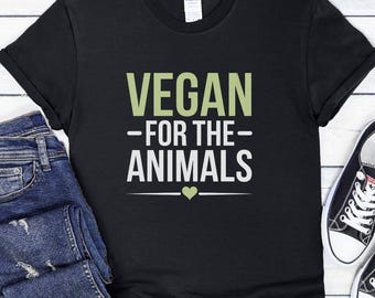 Vegan für die Tiere T-Shirt, Grausamkeit frei T-Shirt, Vegan Shirt, pflanzliches Geschenk, Tierliebhaber TShirt, schwarzes Unisex T-Shirt