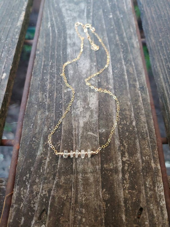 Beaded libyan desert glass necklace. Tektite necklace. Rose Gold,  gold filled or sterling silver  available.  REAL LDG