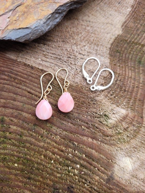 Dainty pale pink conch shell earrings. Blush pink earrings. Available in silver, gold and rose gold. Shell earrings. Nautical