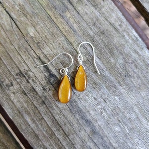 Clearance sale! Teardrop tiger eye earrings. Sterling silver, gold and rose gold tigers eye earrings