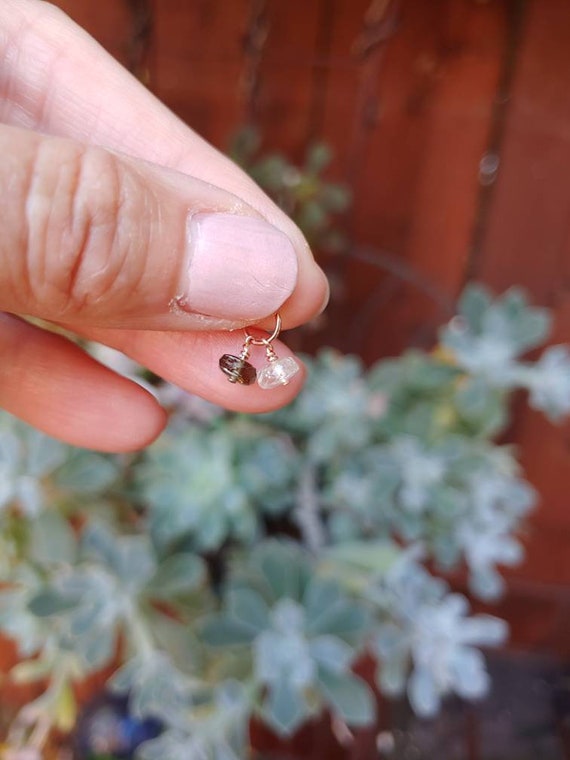 Dynamic duo! Moldavite and LDG together on pendant necklace. Silver, gold or rose gold filled.