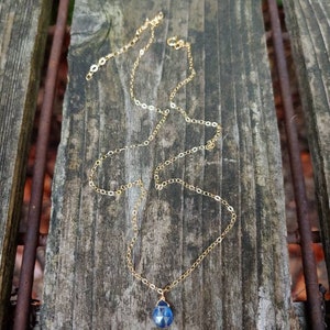 Dainty kyanite necklace. Sterling silver, gold filled, or rose gold filled available. Kyanite pendant. image 2