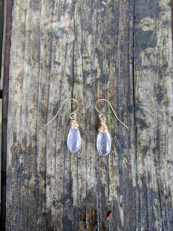 Rose quartz earrings.  Avail in Sterling silver, gold or rose gold filled