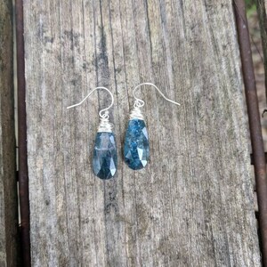 Kyanite earrings. Sterling silver gold filled or rose gold available.  Dainty kyanite earrings
