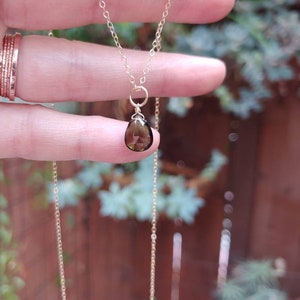 Authentic teardrop moldavite pendant necklace. Tektite pendant necklace. Gold, Rose Gold or sterling silver available.
