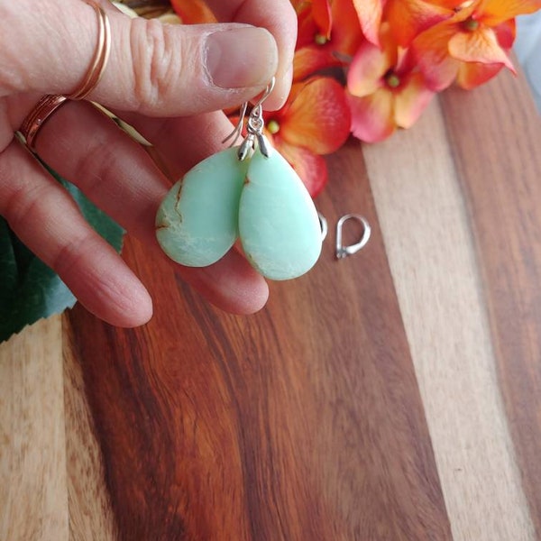 chrysoprase earrings. Sterling silver Chrysoprase earrings.