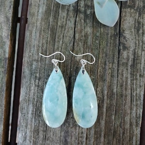 Sweet larimar earrings. Sterling silver larimar earrings