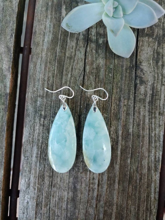 Sweet larimar earrings. Sterling silver larimar earrings