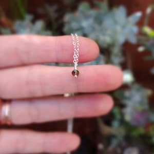 Genuine moldavite 6mm pendant necklace. Gold, Rose Gold or sterling silver available.