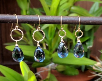 London blue topaz earrings. Your choice of Sterling silver or gold filled