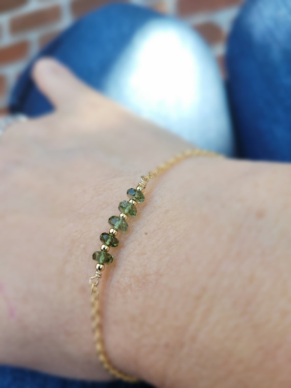 Beaded moldavite anklet.   Gold moldavite anklet. Silver moldavite anklet. Tektite.  Meteorite jewelry. REAL Moldavite