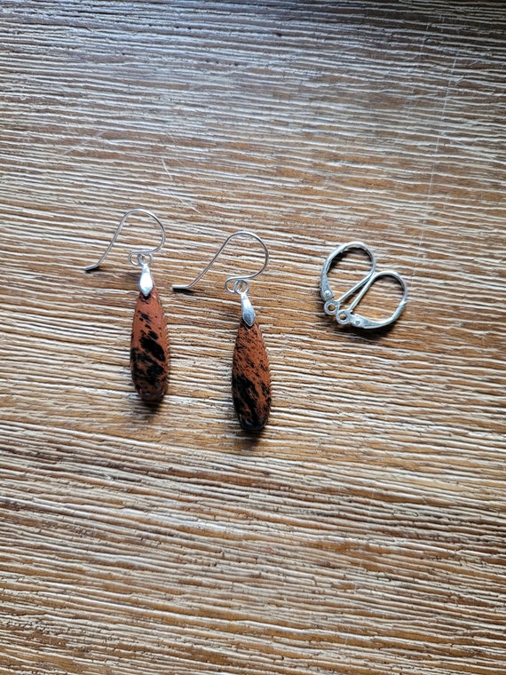 Mahogany obsidian earrings. Available in sterling silver only