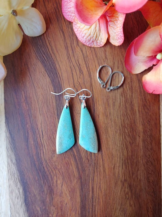 Opalized wood earrings. Sterling silver wood earrings
