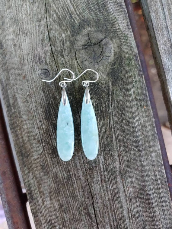 Sweet larimar earrings. Sterling silver larimar earrings