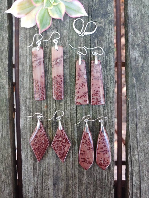 Chohua jasper earrings. Silver chohua earrings