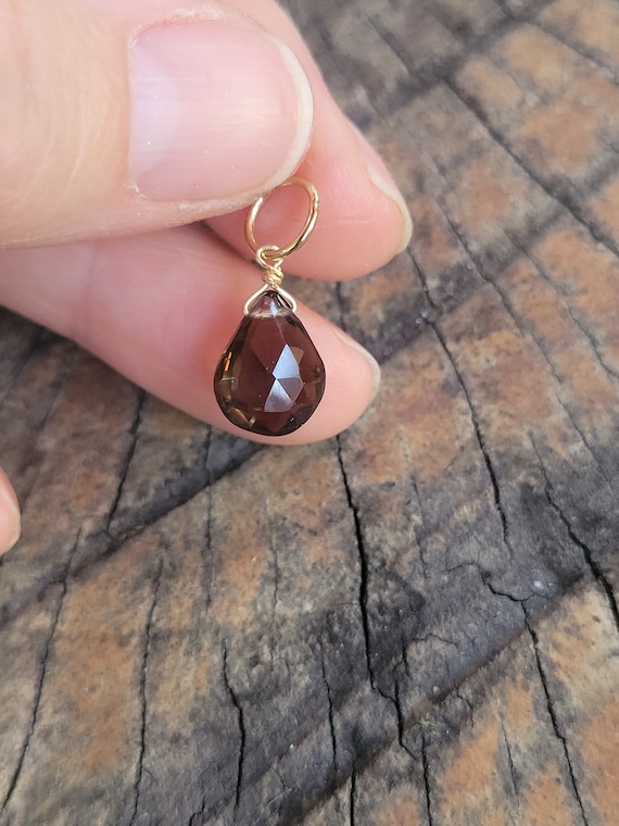Smoky quartz pendant necklace. Available in pendant only or with necklace. Sterling silver gold and rose gold filled