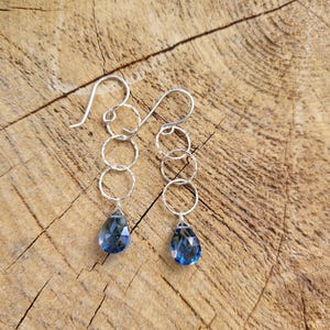 London blue topaz earrings.  Gold or silver available.