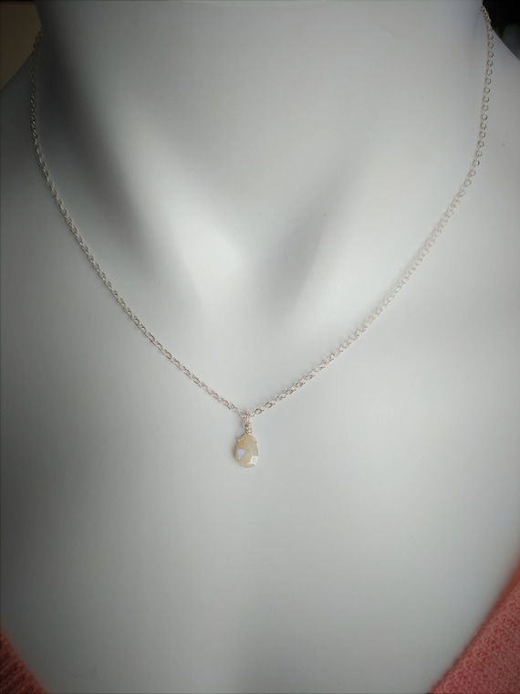 Beryl aquamarine necklace.   Sterling silver, gold filled, or rose gold filled available.  aquamarine pendant.