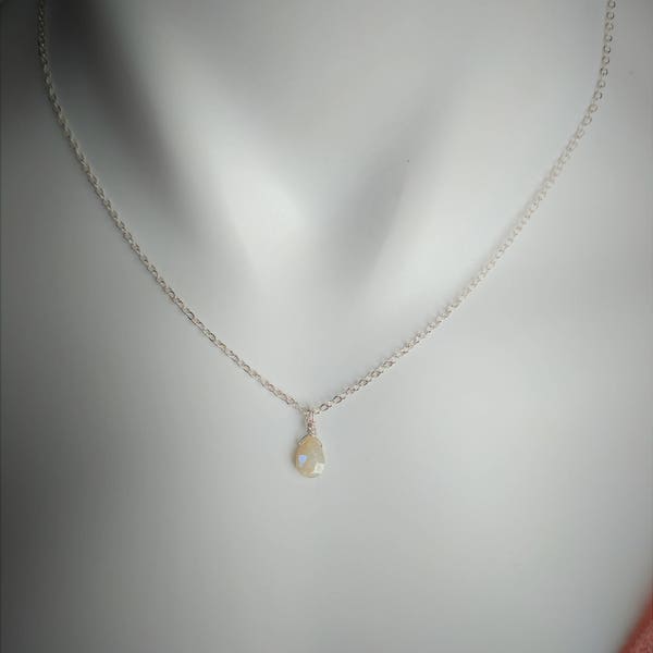 Beryl aquamarine necklace.   Sterling silver, gold filled, or rose gold filled available.  aquamarine pendant.