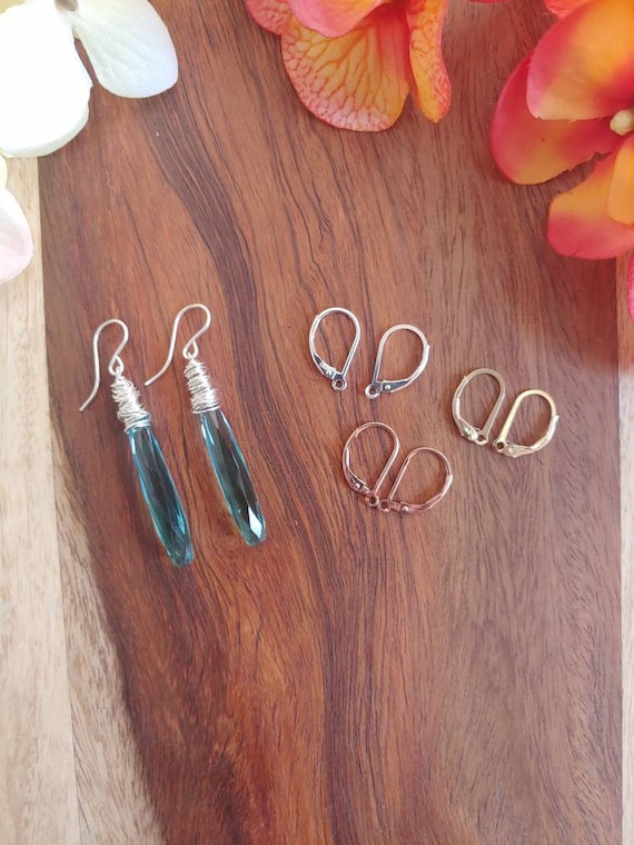 Long aquamarine earrings. Elegant aquamarine earrings. Avail in gold filled, rose gold, and sterling silver