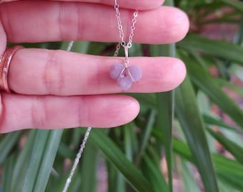 Ultra dainty grape agate clusters pendant necklace. Silver, gold or rose gold grape agate necklaces. Dainty grape agate