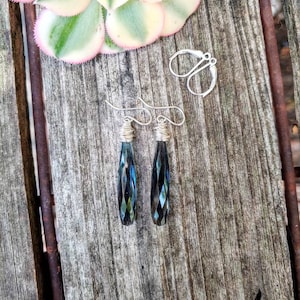 Clearance sale!! London blue topaz earrings. Topaz quartz earrings. Avail in gold filled, rose gold, or sterling silver