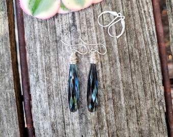 Clearance sale!! London blue topaz earrings. Topaz quartz earrings. Avail in gold filled, rose gold, or sterling silver