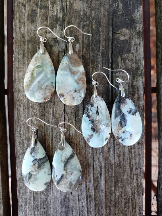 Larimar earrings. Sterling silver larimar earrings