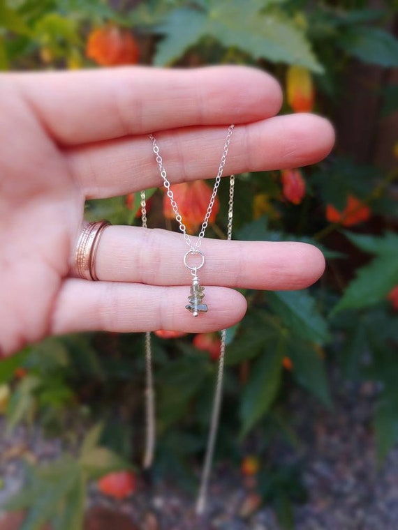 Chipped moldavite pendant necklace. Tektite necklace. Gold, Rose Gold or sterling silver available.