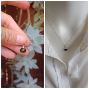 Genuine moldavite 8mm pendant necklace. Tektite necklace. Gold, Rose Gold or sterling silver available.