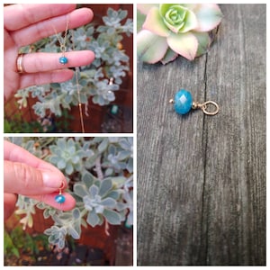 Dainty apatite pendant.  Apatite necklace.  Silver apatite.  Gold apatite.  Rose gold apatite necklace.  Apatite charm