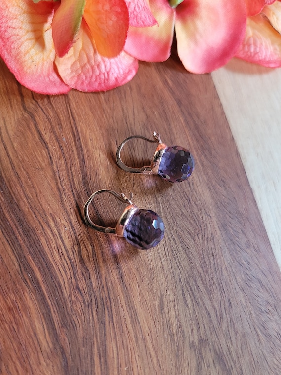 Tanzanite quartz  faceted elegance in rose gold, gold and sterling silver