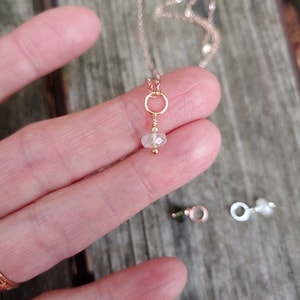 One Libyan desert glass pendant necklace.  Rose gold, gold filled or sterling silver  available. REAL LDG