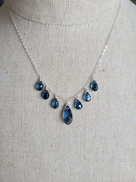 Gorgeous london blue topaz necklace. Your choice of gold filled, sterling silver, or rose gold