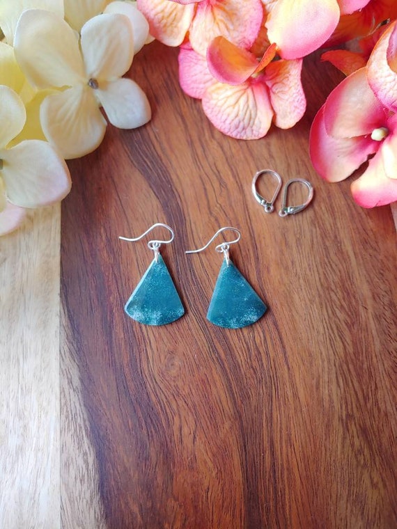 Opalized wood earrings. Sterling silver wood earrings