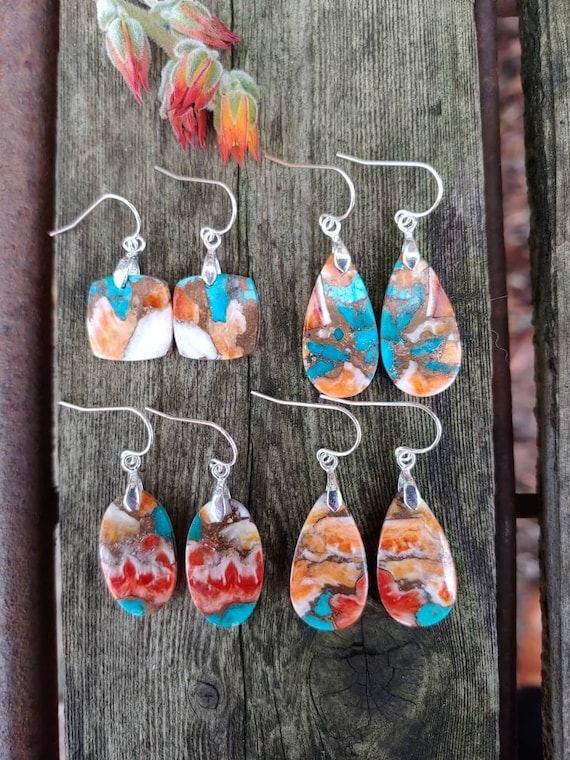 Clearance sale! Unique Spiny oyster earrings.  Silver spiny oyster earrings.   Spiny oyster earrings