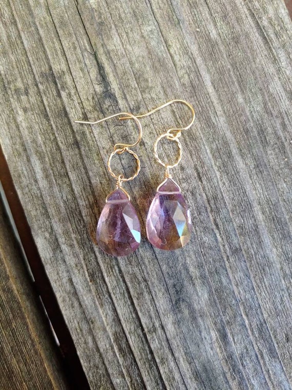 Ametrine earrings. Gold filled or sterling silver available.