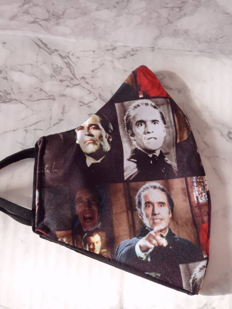 Hammer Horror Christopher Lee Count Dracula Face Mask Covering Etsy