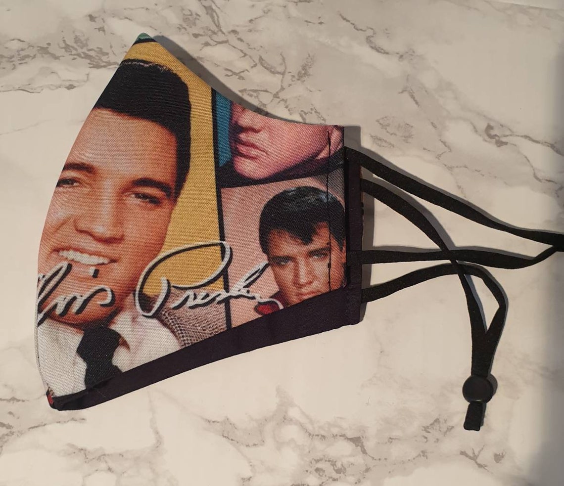 Handmade Double Layer Cloth Elvis Presley Theme Face Mask Etsy
