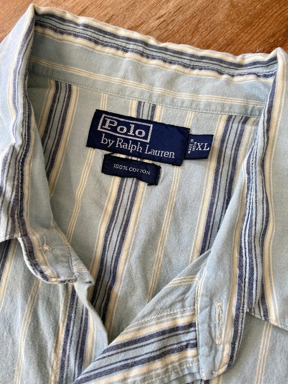 Vintage Striped Button Down Shirts, Polo Ralph Lauren, Joseph Abboud, Tommy Hilfiger, Mens XL View 5