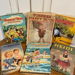 Vintage Kinderbuch Bündel: Bobbsey Zwillinge, Heidi, Timber Reiter