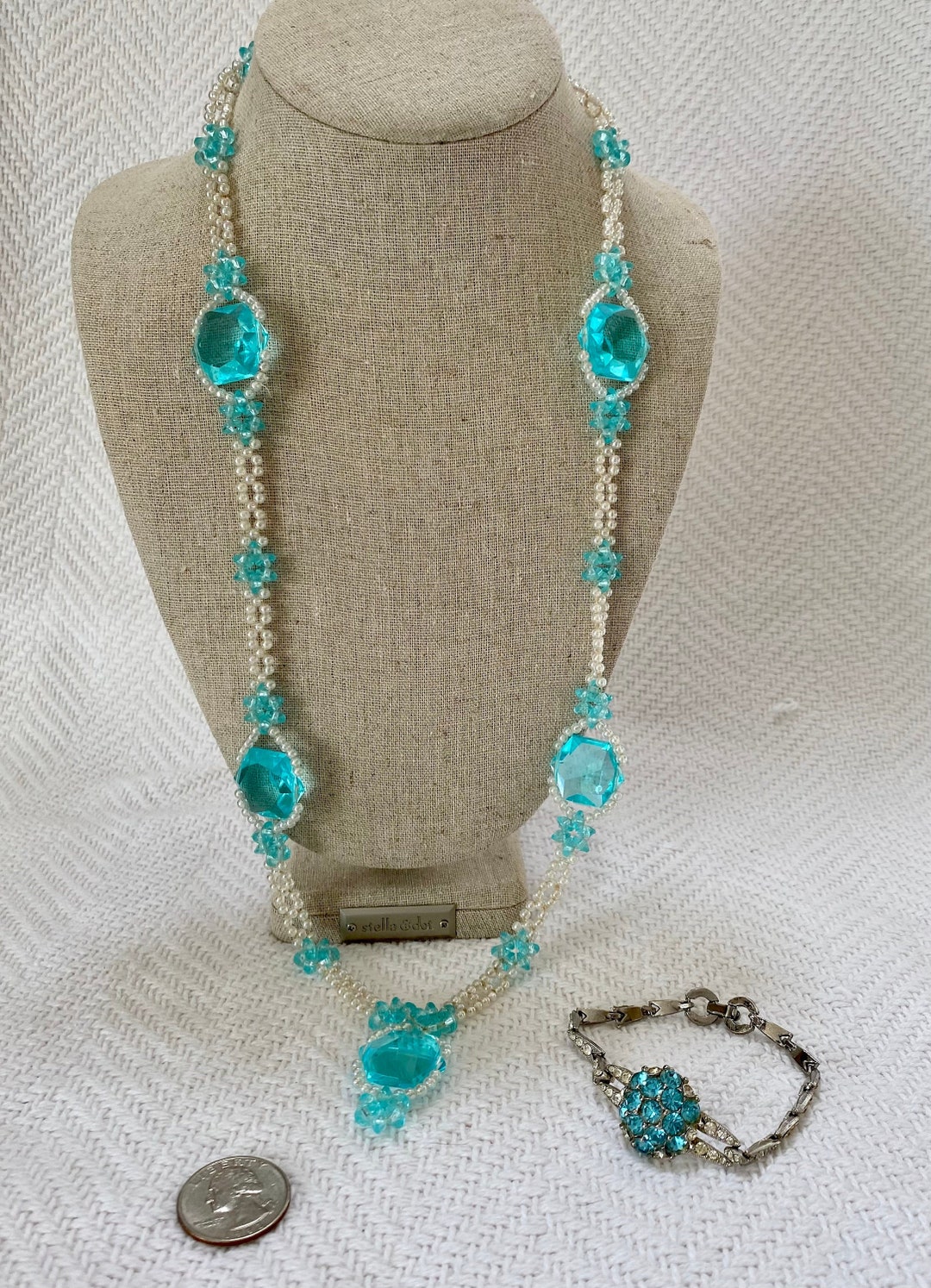 Vintage Blue Rhinestone, Blue Rhinestone Bracelet, Vintage Bracelet ...