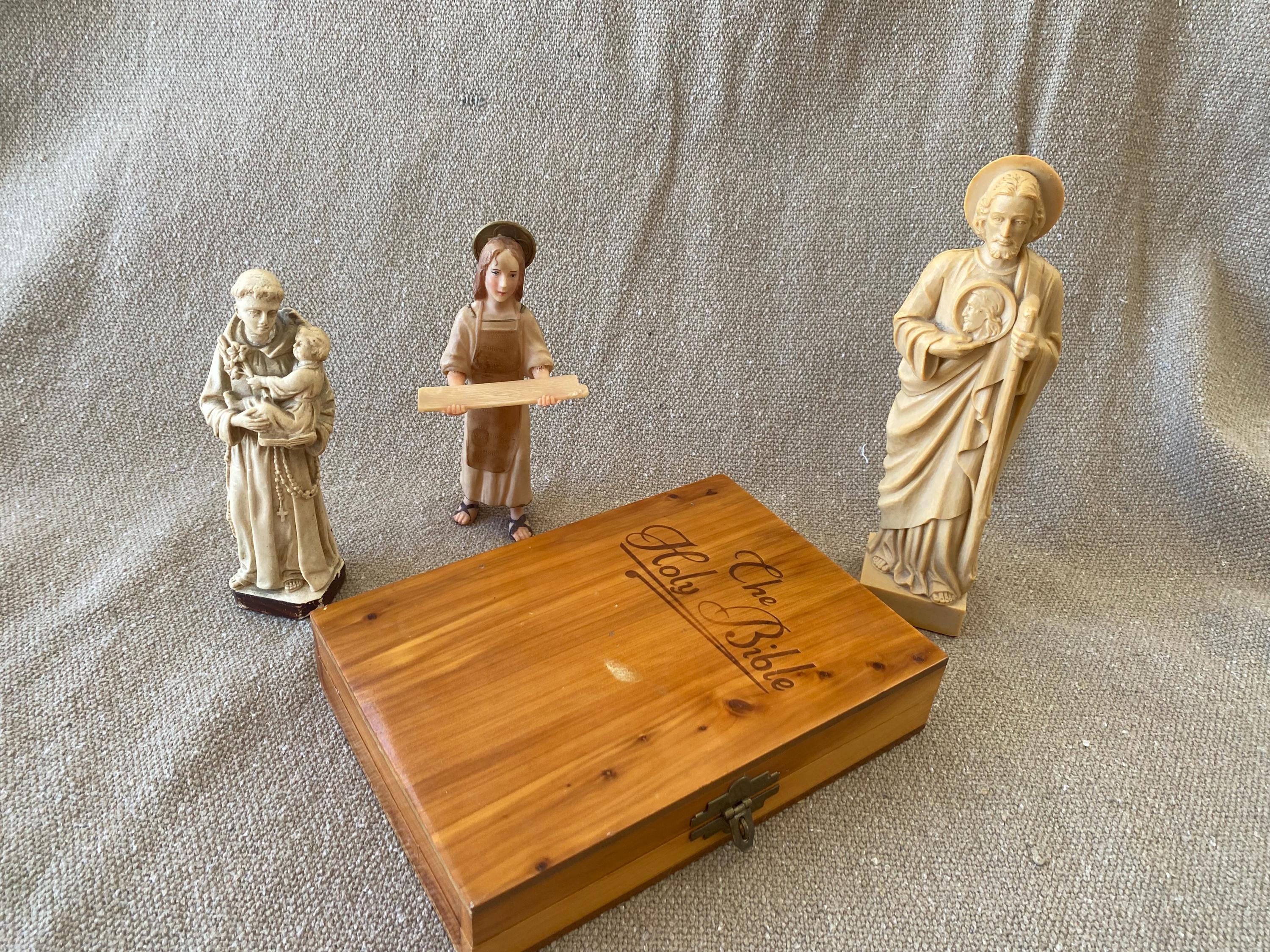 Vintage chalkware saint statue - Etsy 日本