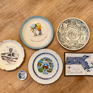 Vintage Souvenir Teller, Vintage Zustandsteller, Dekorativer Teller