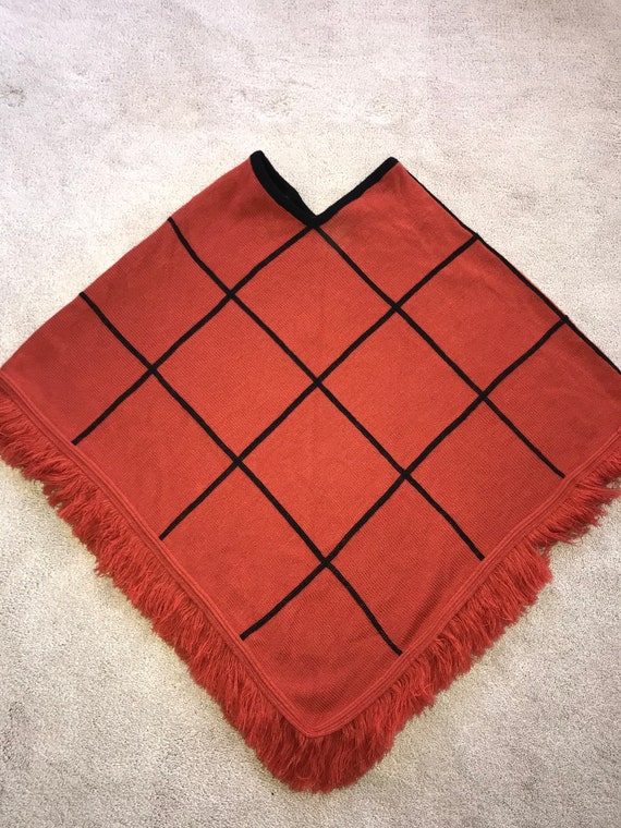 Vintage Poncho, Halloween poncho, vintage Fall pon