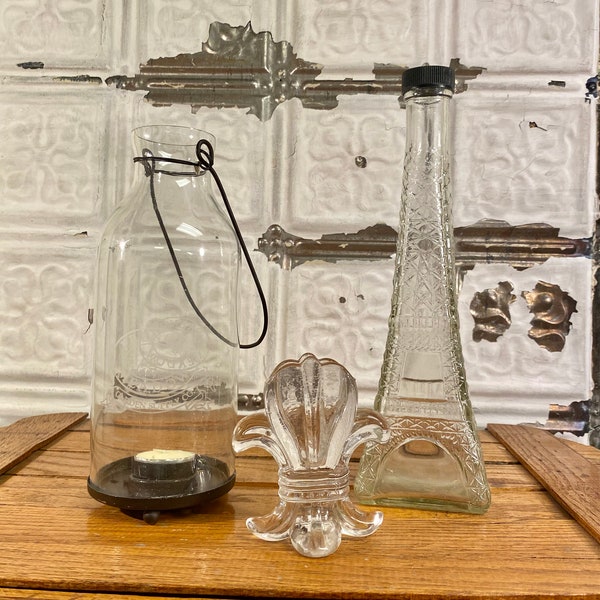 Vintage Paris, vintage Eiffel Tower, glass Paris items