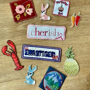 Vintage patches, vintage appliqué, group of patches