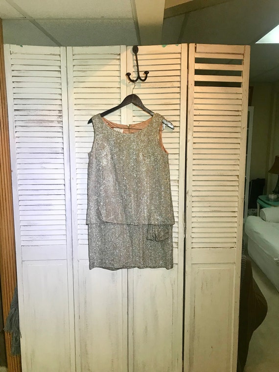 Vintage dress, vintage gold dress, vintage party d