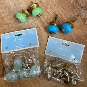 Decorative drawer knobs, glass knobs