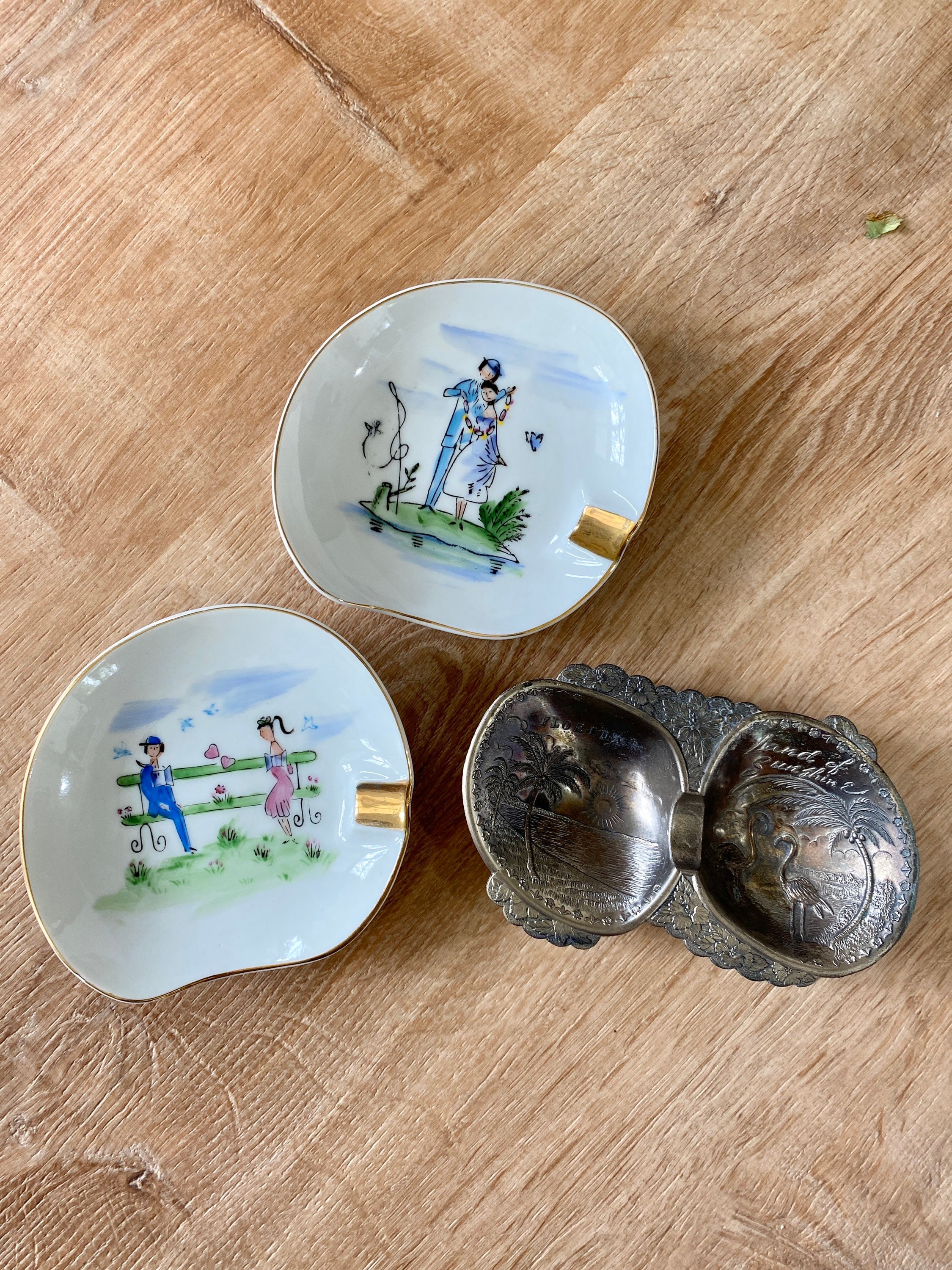 Occupied Japan 超希少灰皿セット　龍柄　銅製　ビンテージ Occupied Japan Ashtrays - Etsy